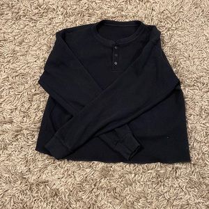 Navy Blue Cropped Sweater